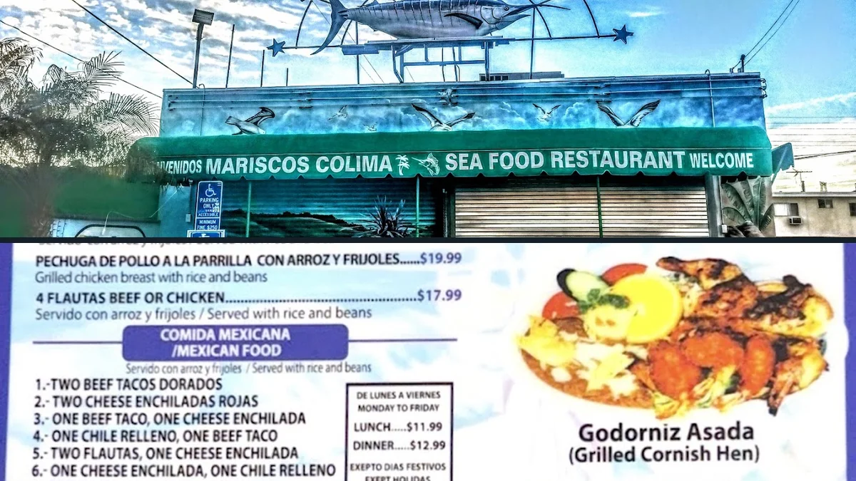 Family-friendly restaurant interior with tropical decor